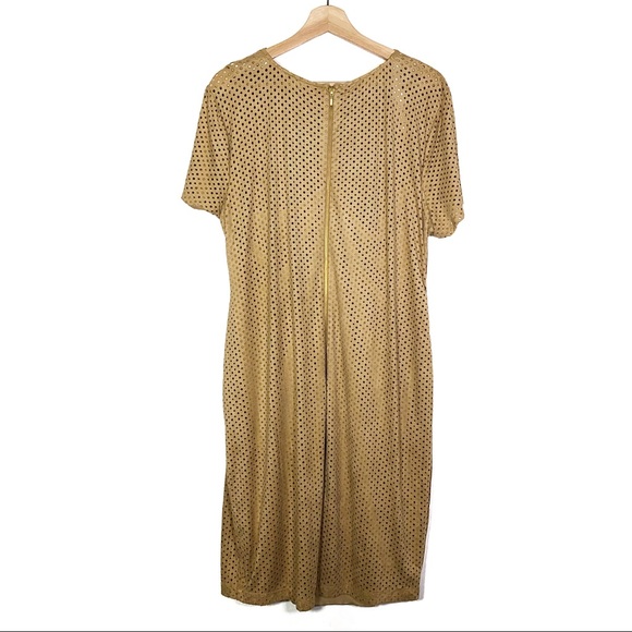 Nude Suede Bisou Bisou Perforated Dress - Picture 3 of 6